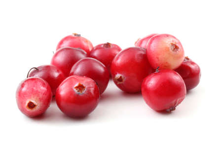 Cranberries isolated on whiteの写真素材