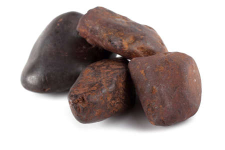 Iron meteorites isolated on whiteの写真素材
