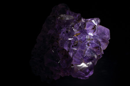 Amethyst on black background