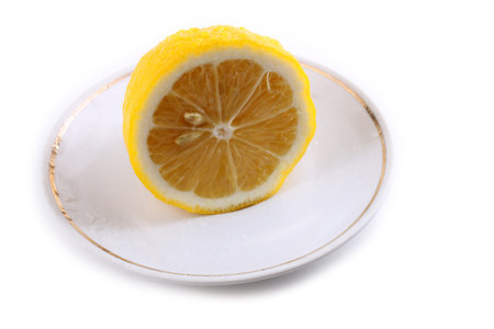 Lemon half isolated on whiteの写真素材