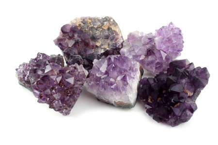 Amethyst isolated on whiteの写真素材