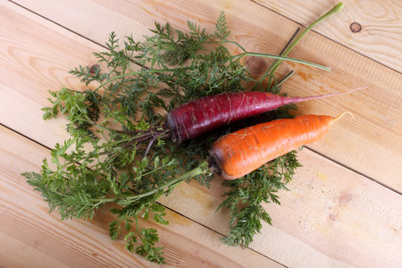 Violet and yellow carrots
