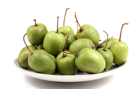 Actinidia kolomikta isolated on whiteの写真素材