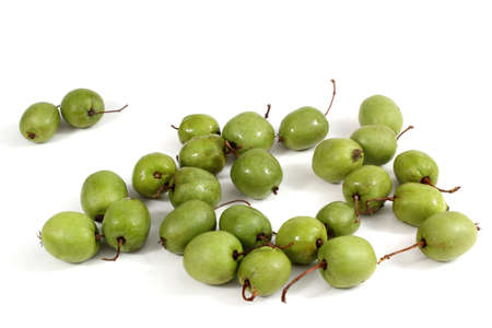 Actinidia kolomikta isolated on whiteの写真素材