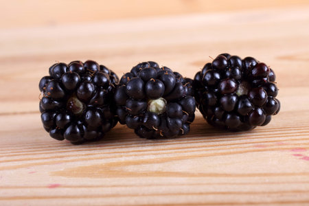 Blackberries on table
