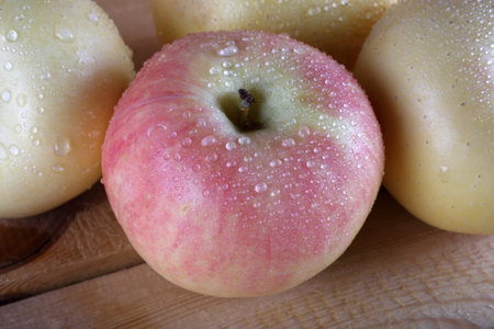 Apples on table