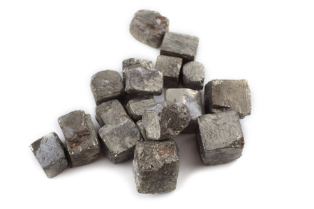 Pyrite (fool's gold) isolated on white
