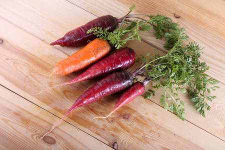 Carrots on tableの写真素材