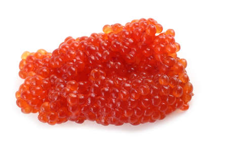 Red caviar isolated on whiteの写真素材