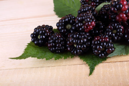Blackberries on table