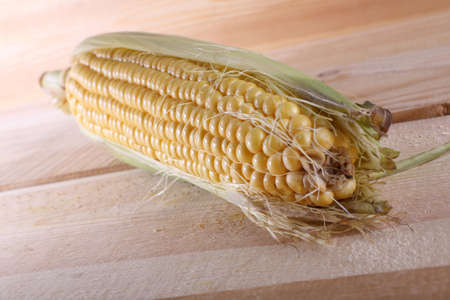 Corn on tableの写真素材