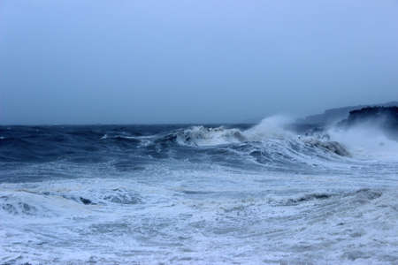 Typhoon on sea. Maysak, 2020の写真素材