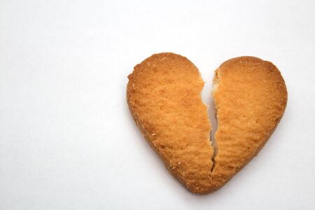 Tasty cookies in the form of broken hearts - a symbol of loveの写真素材
