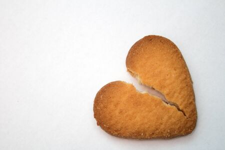 Tasty cookies in the form of broken hearts - a symbol of loveの写真素材