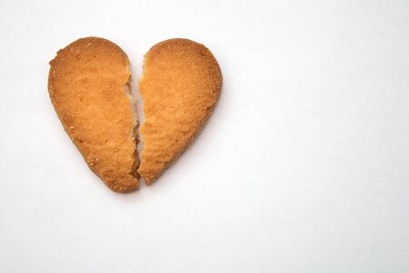 Tasty cookies in the form of broken hearts - a symbol of loveの写真素材