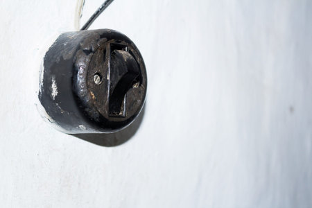 Old electrical wall switch, retro