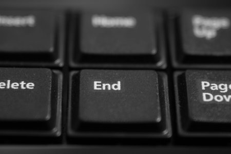 Black computer keyboard close up - symbol