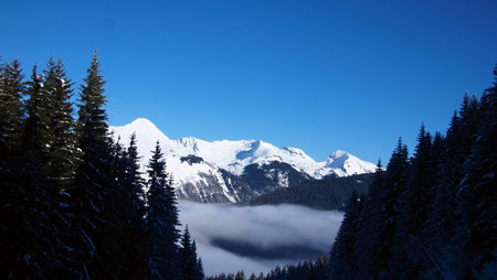 The French Alps in winter, France