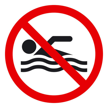 No swimming sign on a white backgroundのイラスト素材