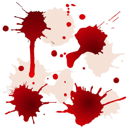 Splattered blood stains, vector illustrationのイラスト素材