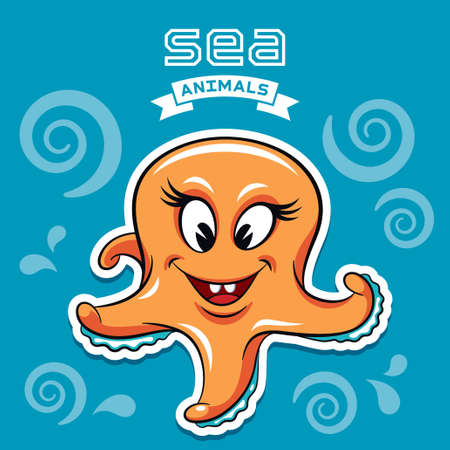 Vector illustration of a cute octopusのイラスト素材