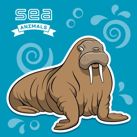 Vector illustration of a walrusのイラスト素材
