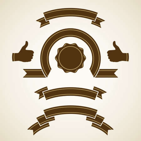 Vector set of vintage ribbonsのイラスト素材