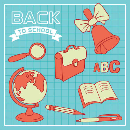 Back to school design elements, vector illustrationのイラスト素材