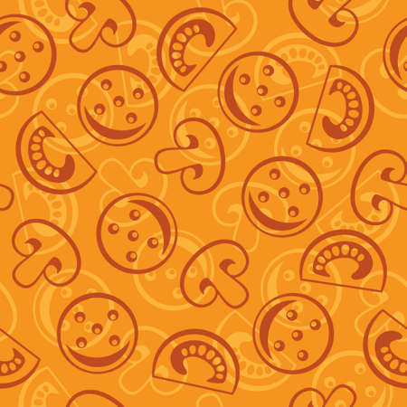 Pizza seamless backgroundのイラスト素材