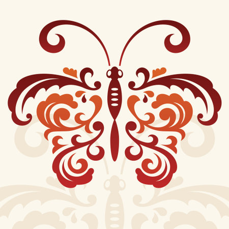 Abstract vector butterfly, colored illustrationのイラスト素材