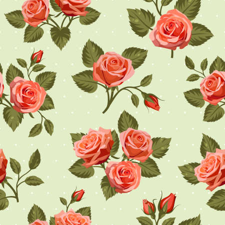 Floral seamless pattern. Vector illustration of roses for your designのイラスト素材