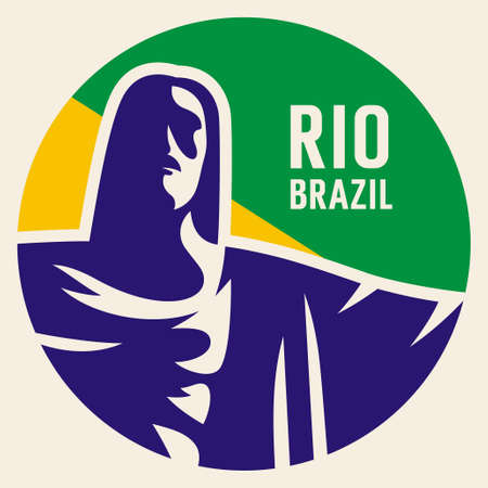 Travel sticker Brazil. Vector illustration. Luggage stickerのイラスト素材