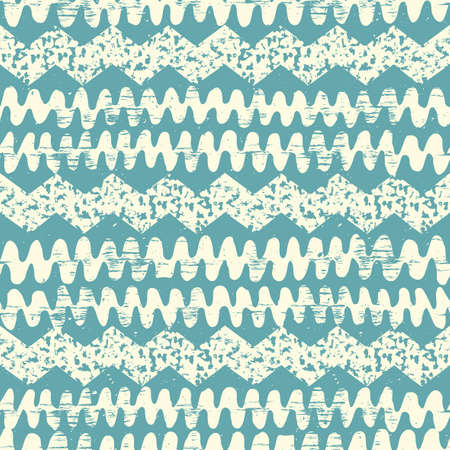 Abstract wave background. Hand drawn painted ethnic seamless pattern with grunge effect. African tribal traditional pattern. Use for wallpaper, pattern fills, web page background, fabricのイラスト素材