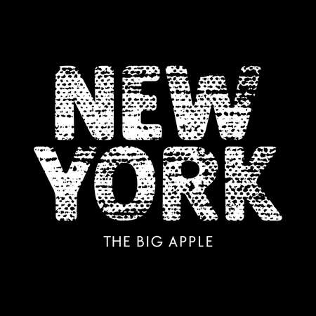 New York grunge textured inscription / Handwritten lettering / t-shirt graphic design / vectors / tee graphicsのイラスト素材