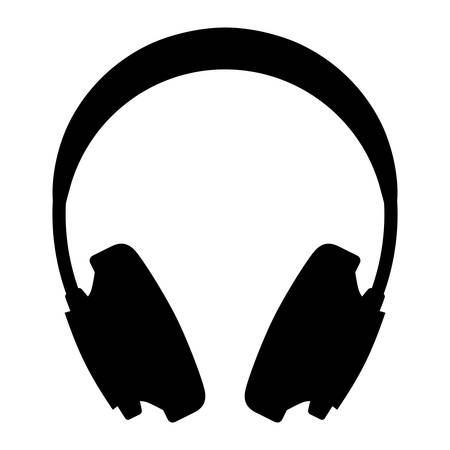 Headphones icon. Headphones vector silhouette isolated on whiteのイラスト素材