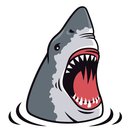 Shark attack vector illustration for t-shirt apparel designのイラスト素材
