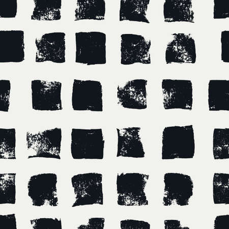 Creative Abstract Seamless Pattern with Rough Stamp Imprint Texture. Vector grunge backgroundのイラスト素材