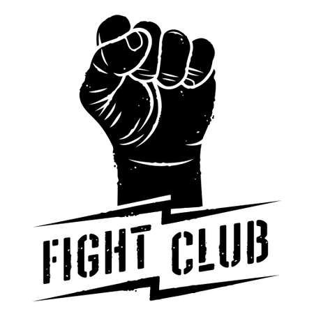 Fight club logo with fist vector illustrationのイラスト素材