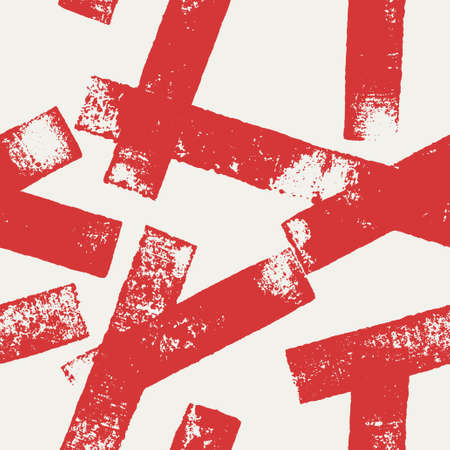 Abstract background with randomly spaced grunge textures. Trendy two-color print design. Vector seamless patternのイラスト素材
