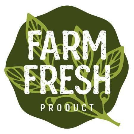 Farm Fresh lettering. Concept idea for authentic design of a Butcher shop or a Farm Marketのイラスト素材