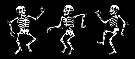Dancing skeletons vector illustrationのイラスト素材