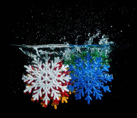 holiday snowflakes splashesの写真素材