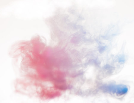colorful smoke on white backgroundの写真素材