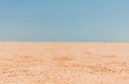 sand beach with horizon line backgroundの写真素材