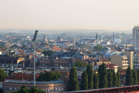 View on roofs of Novi Sad in the early morning