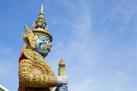 Guardian Demon statue at Grand Palace in Bangkok, Thailand の写真素材