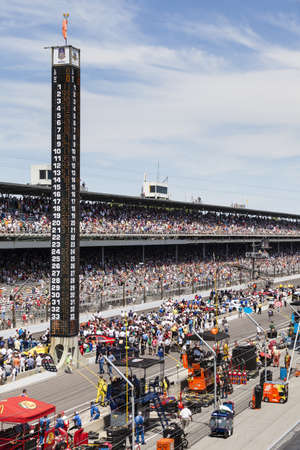 Indianapolis, IN - July 29: Brickyard 400 NASCAR Sprint Cup Series race at Indianapolis Motor Speedway July 29, 2012 in Indianapolis, IN. Race fans are filling the stands and walking on the track, IMS, .のeditorial素材
