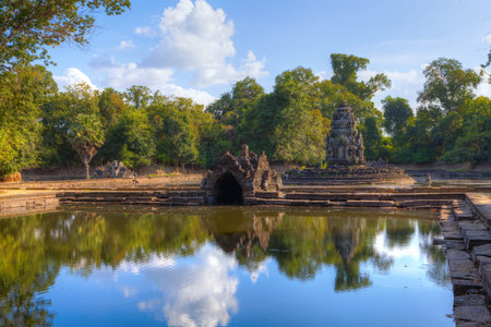 Neak Poan Temple, Cambodiaの写真素材