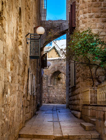 A street in Jewish Quarter, Jerusalemの写真素材