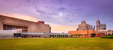 INDIANAPOLIS, INDIANA, JUNE 23, 2014  Indiana State Museum that houses exhibits of science, art, culture and history of Indiana  It is also a site of the largest in the state screenのeditorial素材